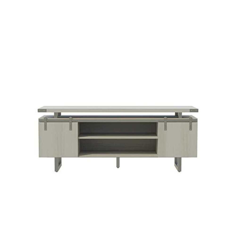 Mirella™ Low Wall Cabinet Wood Doors White Ash