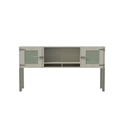 Mirella™ 72” Hutch with Glass Doors White Ash
