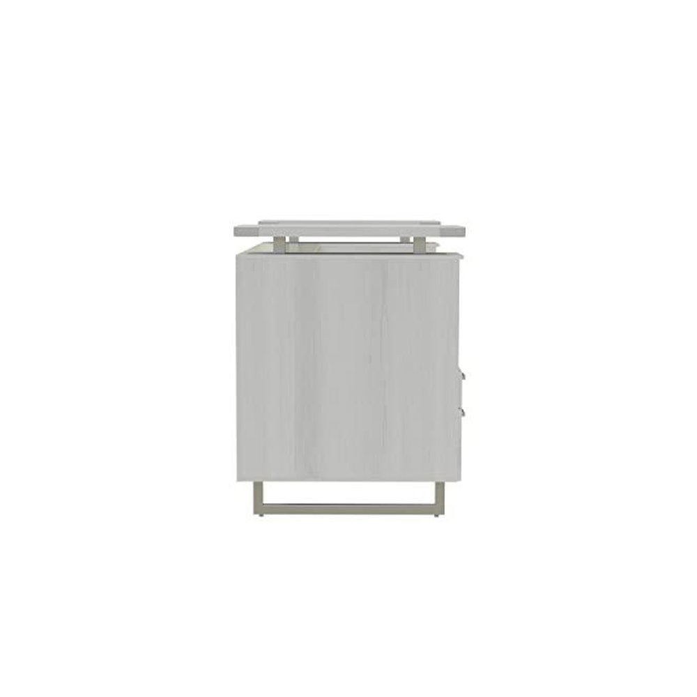 Mirella™ Reception Desk with Glass Countertop White Ash