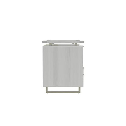 Mirella™ Reception Desk with Glass Countertop White Ash