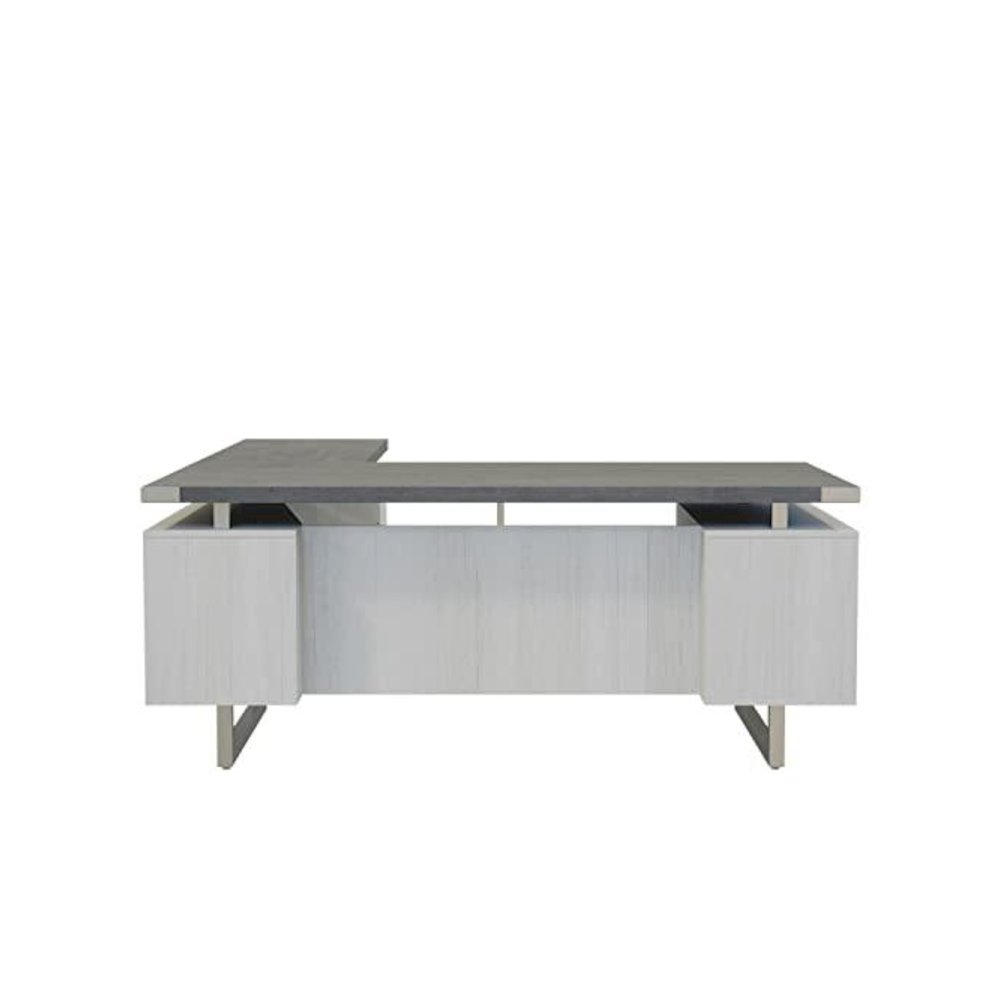 Mirella™ L-Shaped Configuration Desk, BBB/BF Stone Gray