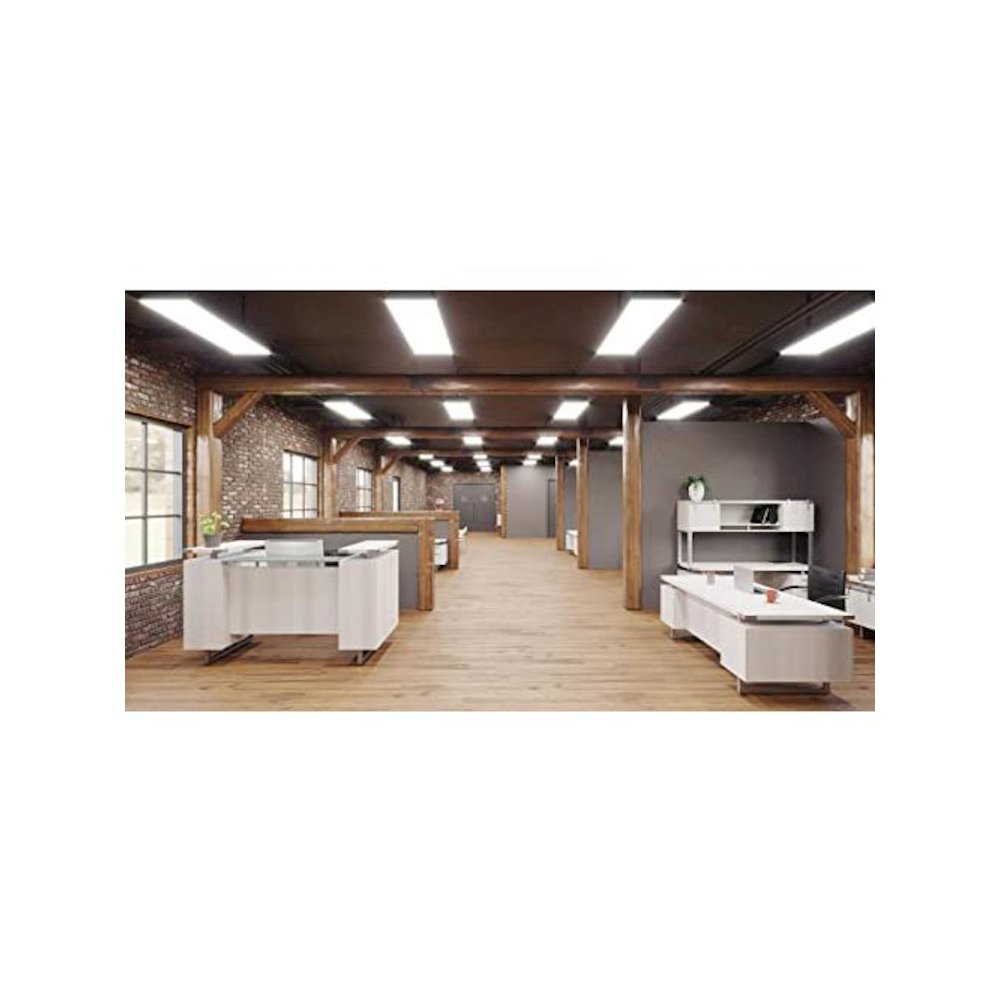 Mirella™ Reception Desk with Glass Countertop White Ash