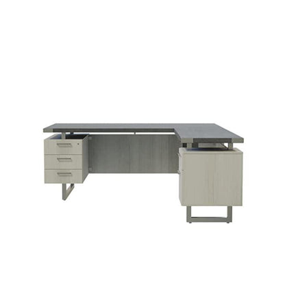 Mirella™ L-Shaped Configuration Desk, BBB/BF Stone Gray