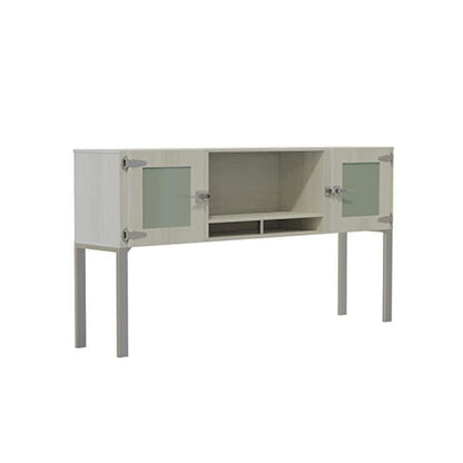 Mirella™ 72” Hutch with Glass Doors White Ash