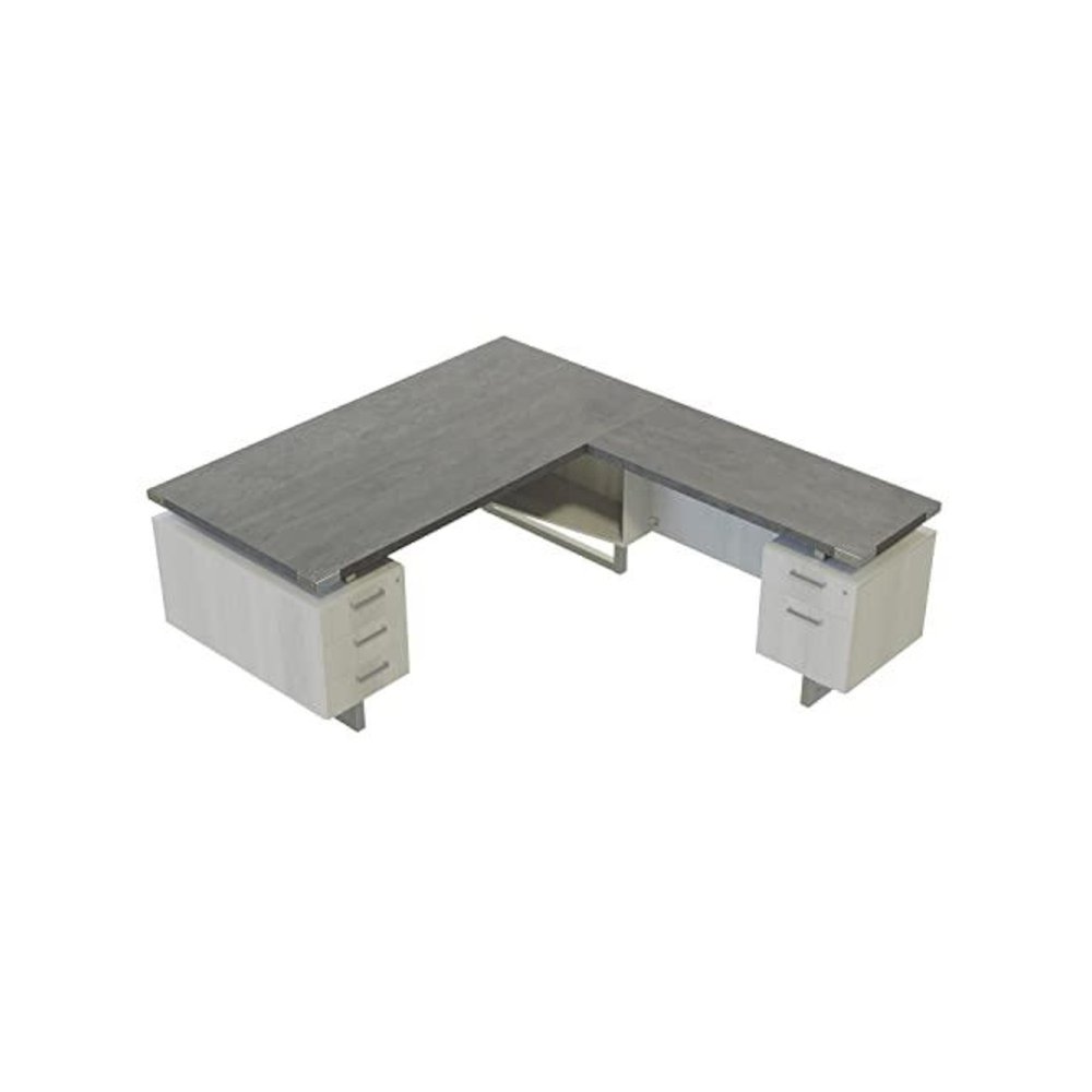 Mirella™ L-Shaped Configuration Desk, BBB/BF Stone Gray