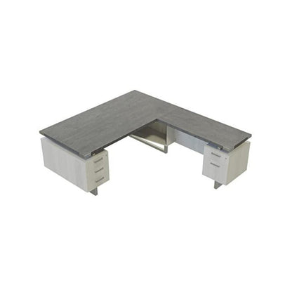 Mirella™ L-Shaped Configuration Desk, BBB/BF Stone Gray