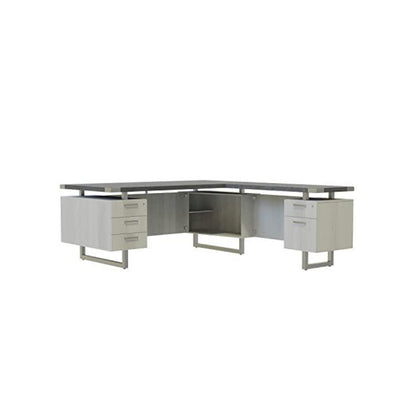Mirella™ L-Shaped Configuration Desk, BBB/BF Stone Gray
