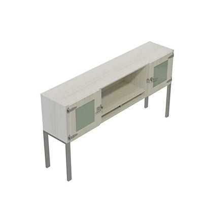 Mirella™ 72” Hutch with Glass Doors White Ash