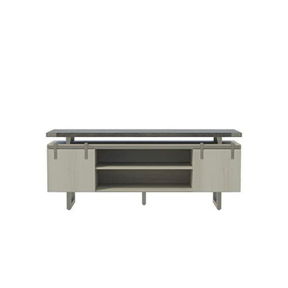 Mirella™ Low Wall Cabinet Wood Doors Stone Gray