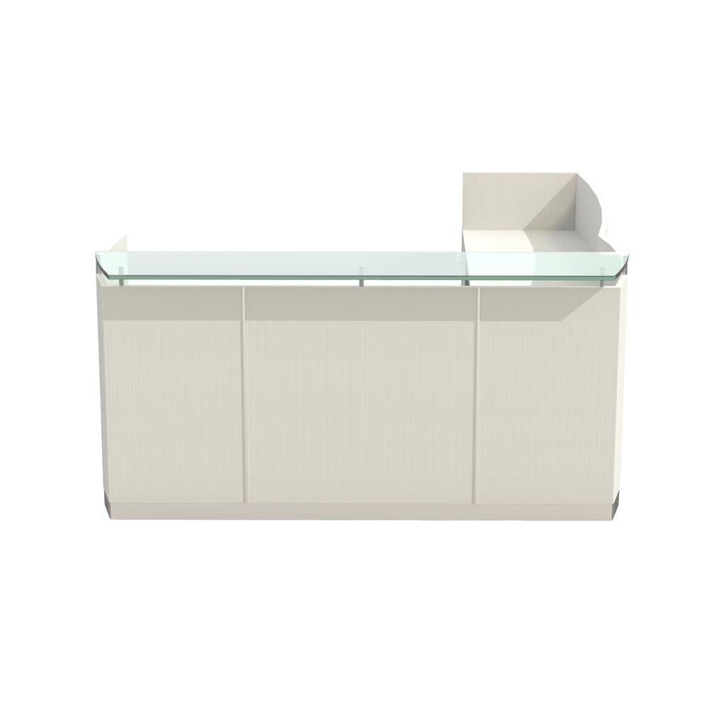 87-1/4" Reception Station with Return and (1) Box/Box/File and (1) File/File Pedestals, Textured Sea Salt