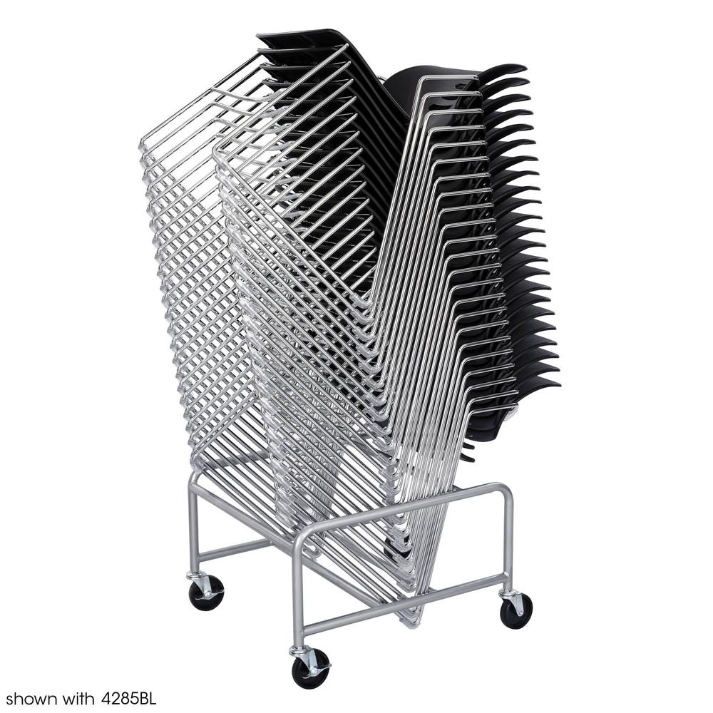 Sled Base Stack Chair Cart - 500.00 lb Capacity - 4 x 3" Caster - Steel - 23.5" x 27.5" x 17.0" - Silver