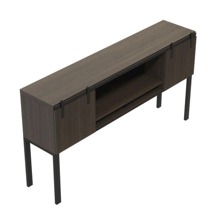 Mirella™ 72” Hutch with Sliding Wood Doors Southern Tobacco