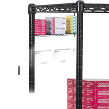 Bison Office Wire Shelving with Powder-Coated Steel, 4 Shelves, Black, 48