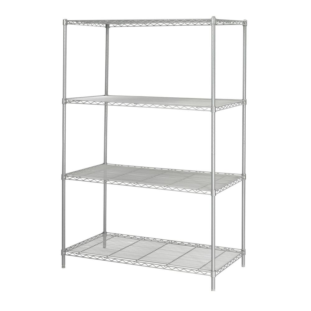 5294GR Industrial Wire Shelving - 48.0" x 24.0" x 72.0" - 4 x Shelf(ves) - Metallic Gray