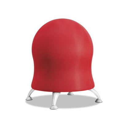 Zenergy Ball Chair, Backless, Supports Up to 250 lb, Crimson Fabric Seat, Silver Base