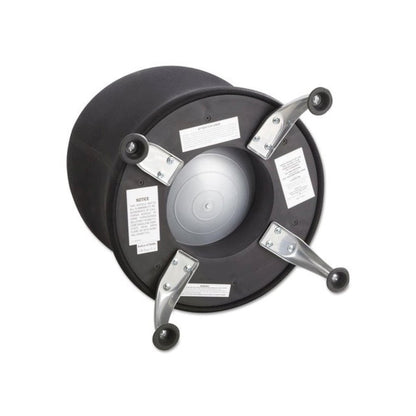 Zenergy Ball Chair, Backless, Supports Up to 250 lb, Black Vinyl Seat, Silver Base