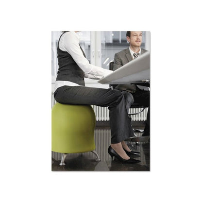 Zenergy Ball Chair, Backless, Supports Up to 250 lb, Grass Fabric Seat, Silver Base