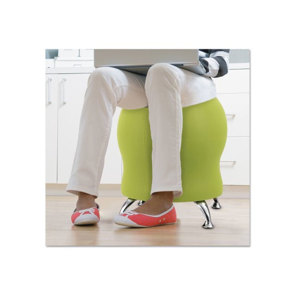Zenergy Ball Chair, Backless, Supports Up to 250 lb, Grass Fabric Seat, Silver Base