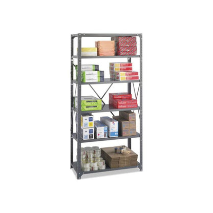 Commercial Steel Shelving Unit, Six-Shelf, 36w x 18d x 75h, Dark Gray