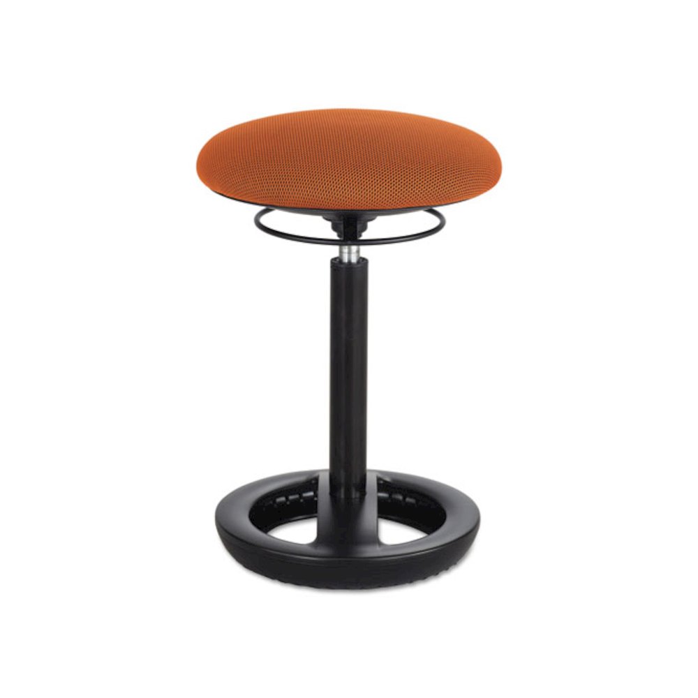 Twixt Desk Height Ergonomic Stool, 22.5" Seat Height, Supports up to 250 lbs., Orange Seat/Orange Back, Black Base