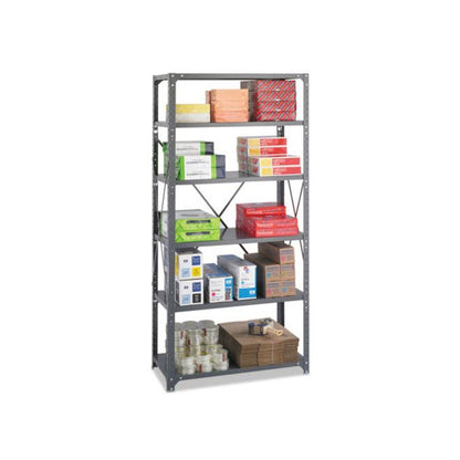 Commercial Steel Shelving Unit, Six-Shelf, 36w x 18d x 75h, Dark Gray
