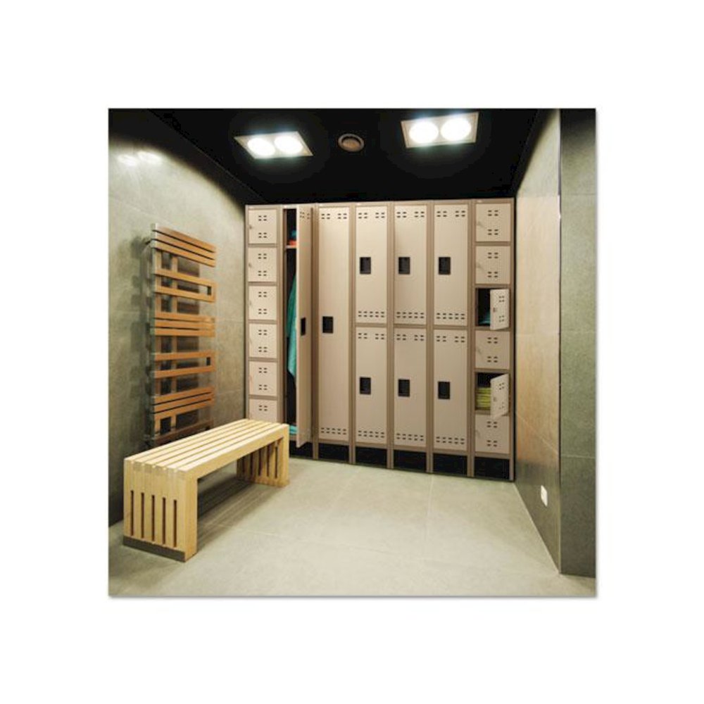 Double-Tier, Three-Column Locker, 36w x 18d x 78h, Two-Tone Tan