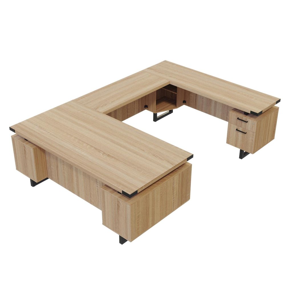 Mirella™ U-Shaped Configuration Desk, BBB/BF Sand Dune