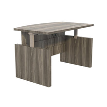 Aberdeen® Height-Adjustable Desk, Bow Front with Base, 72" W - GraySteel