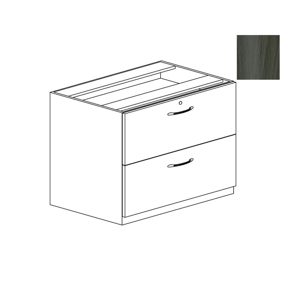 36" Credenza Lateral File, Gray Steel