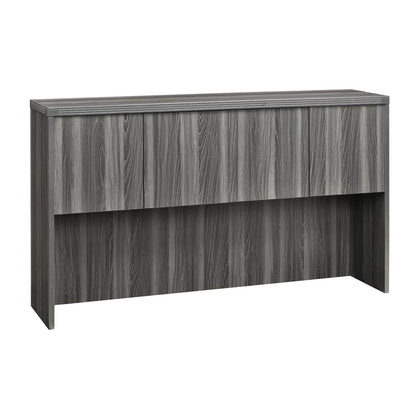 72" Hutch with Wood Doors, Gray Steel
