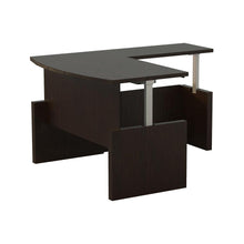 Aberdeen® Height-Adjustable Desk, Bow Front with Return, 72" W - Mocha
