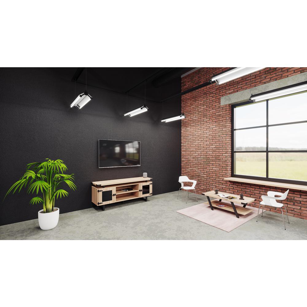 Mirella™ Low Wall Cabinet Glass Doors Sand Dune