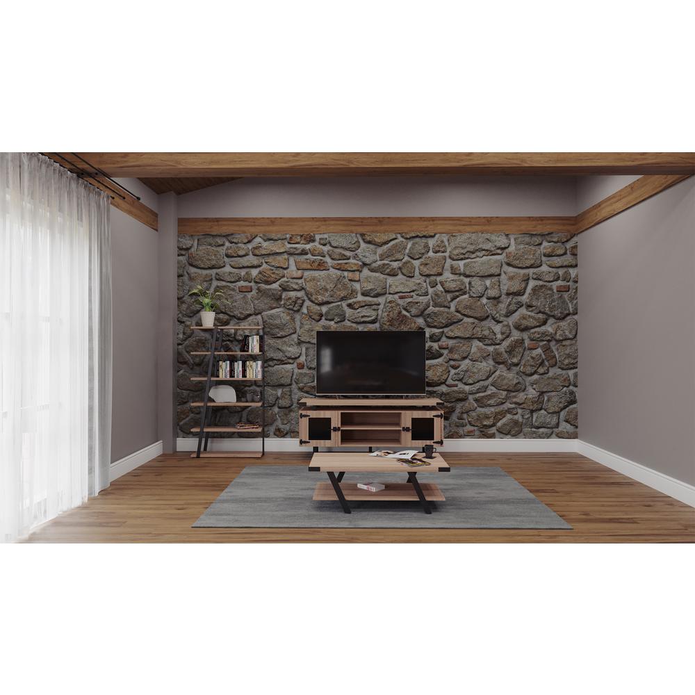 Mirella™ Low Wall Cabinet Glass Doors Sand Dune