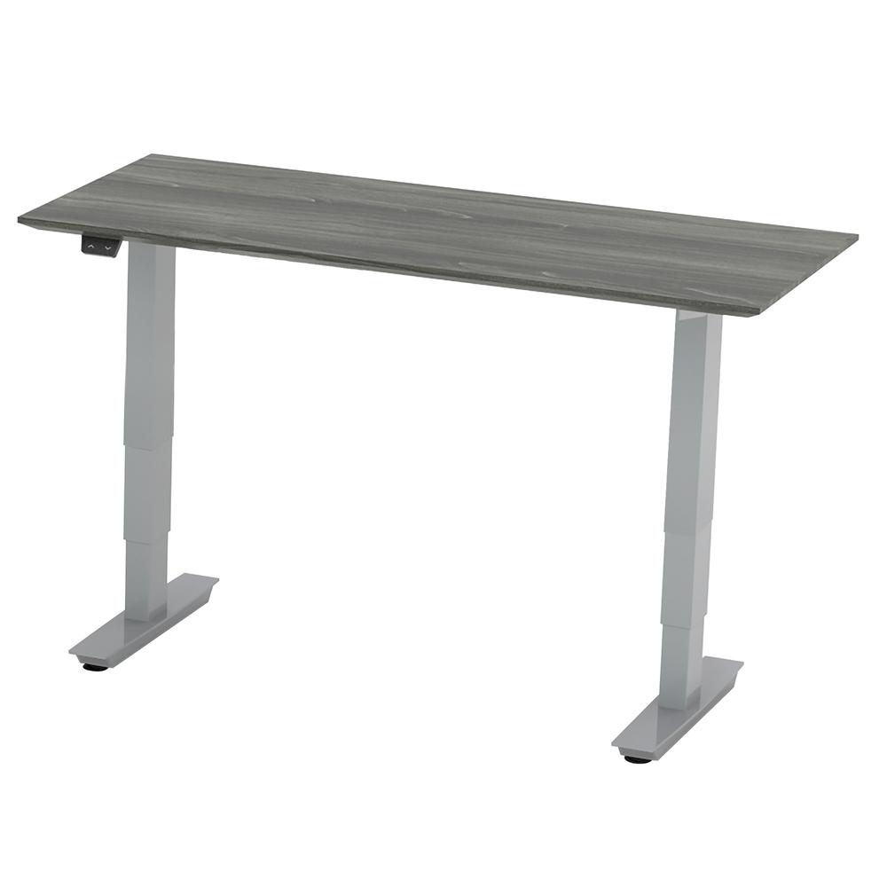 Medina™ 48" Non-Handed Straight Bridge with 3-Stage Height-Adjustable Base - GraySteel