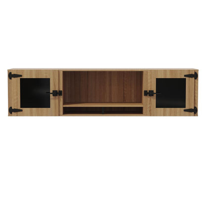 Mirella™ 72” Wall-Mounted Hutch with Glass Doors - SandDune