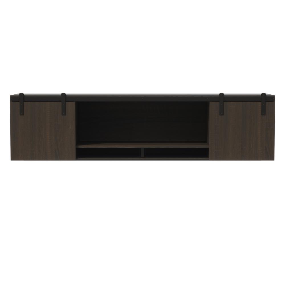 Mirella™ 72” Wall-Mounted Hutch with Sliding Wood Doors - SouthernTobacco