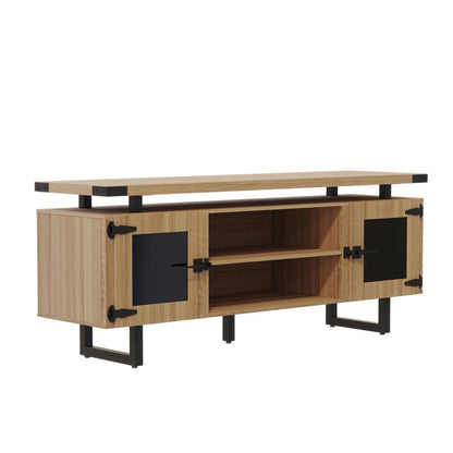 Mirella™ Low Wall Cabinet Glass Doors Sand Dune