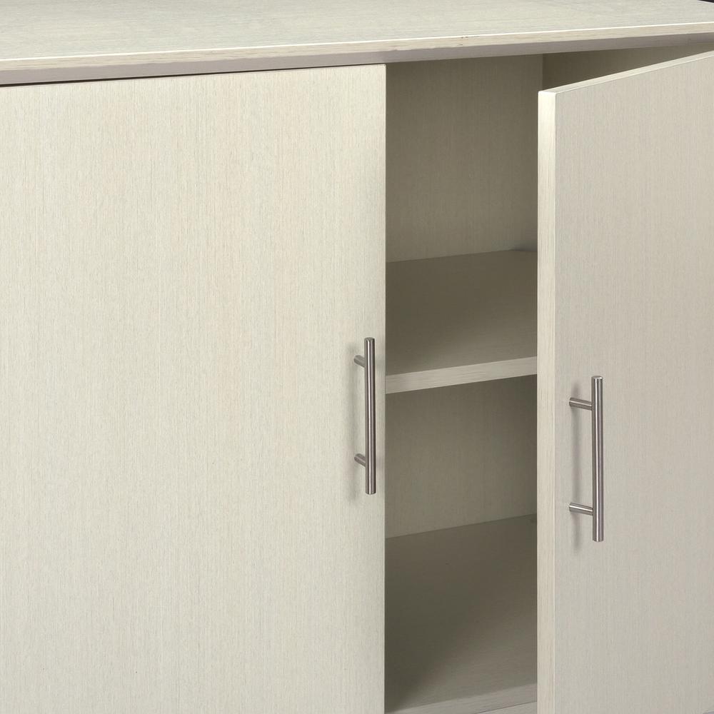 36" StorageCabinet with Wood Doors, Textured Sea Salt