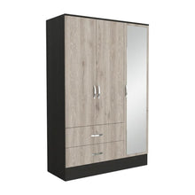 Bolton 120 Mirrored Armoire Black / Light Gray MDF