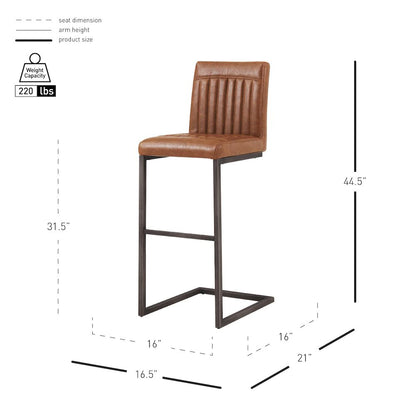 Ronan Faux Leather Bar Stool, (Set of 2)