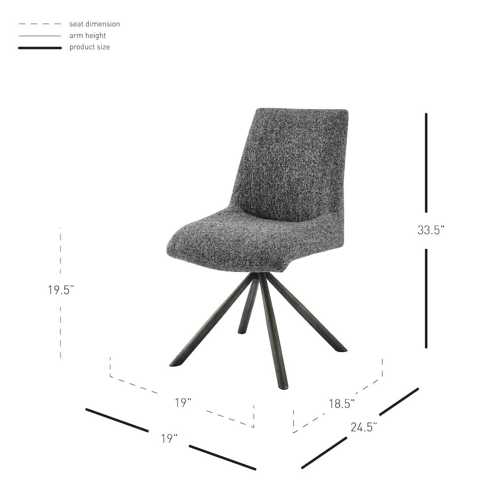 Viona Chenille Swivel Dining Side Chair (Seat), (Set of 2)