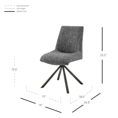 Viona Chenille Swivel Dining Side Chair (Seat), (Set of 2)