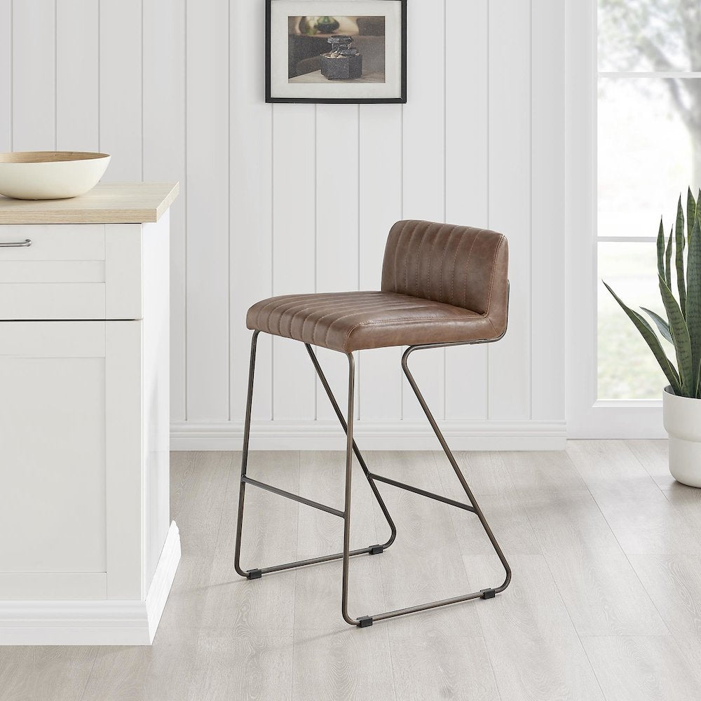 Raoul KD Faux Leather Counter Stool