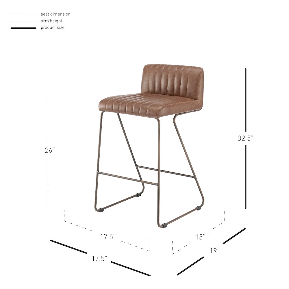 Raoul KD Faux Leather Counter Stool