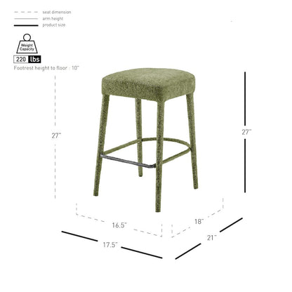 Rylee Chenille Backless Counter Stool, (Set of 2)