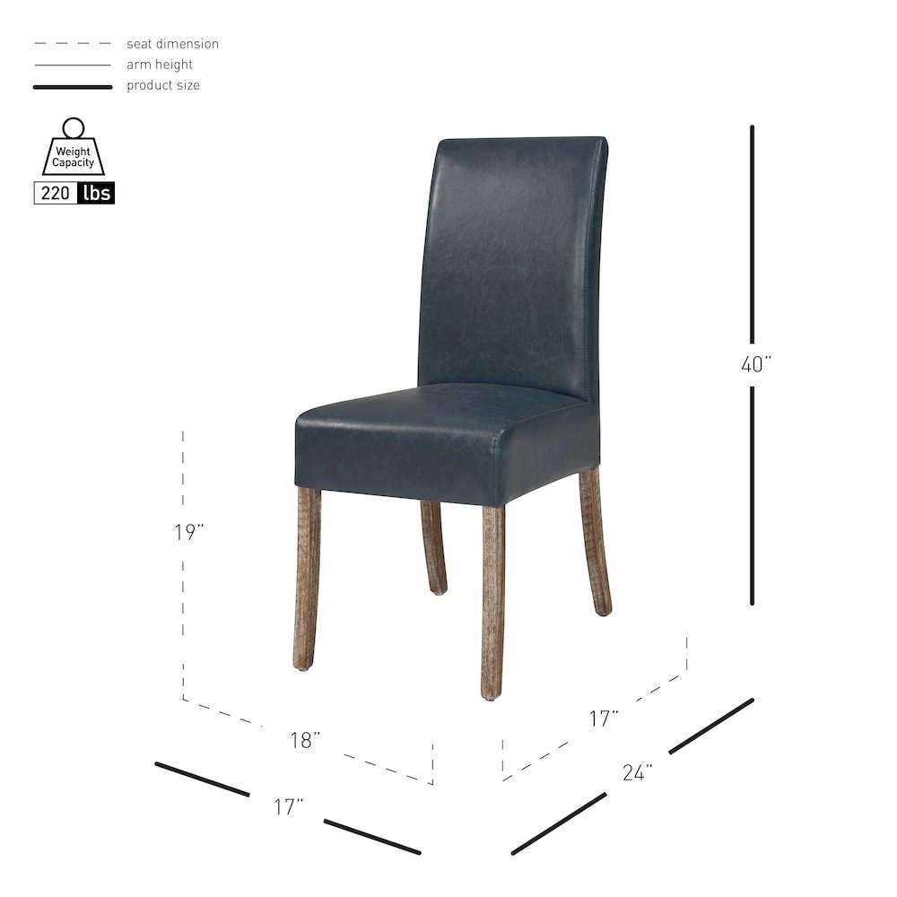 Valencia Bonded Leather Chair, (Set of 2)
