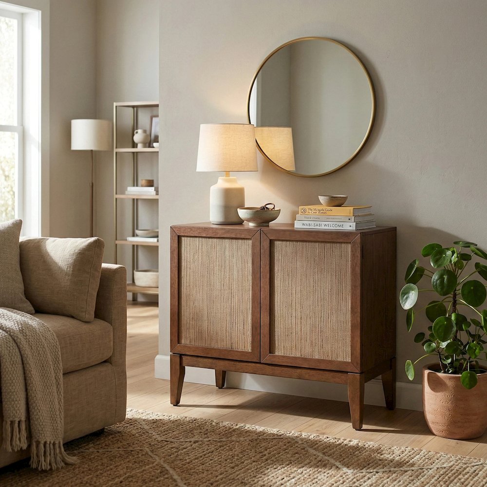 Deria 2-Door Cabinet - Walnut