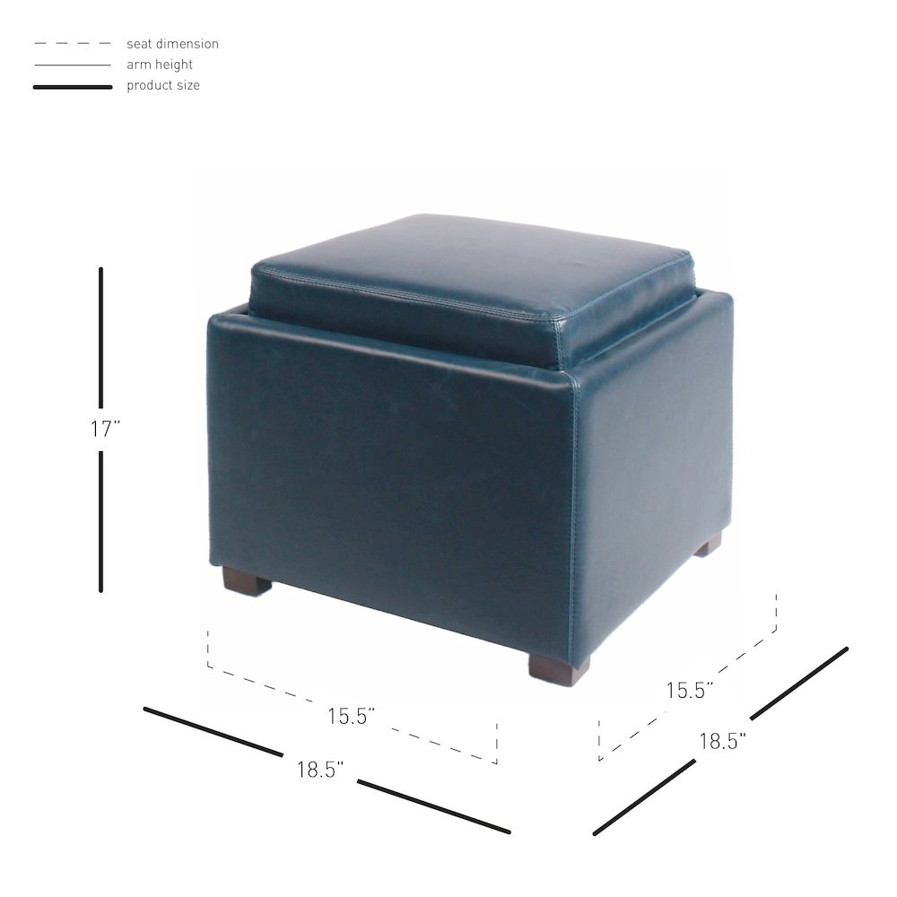 Cameron Bonded Leather Square Storage Ottoman