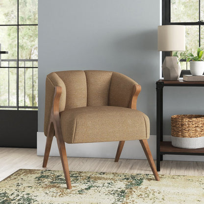 Florence Fabric Accent Chair Brown Legs