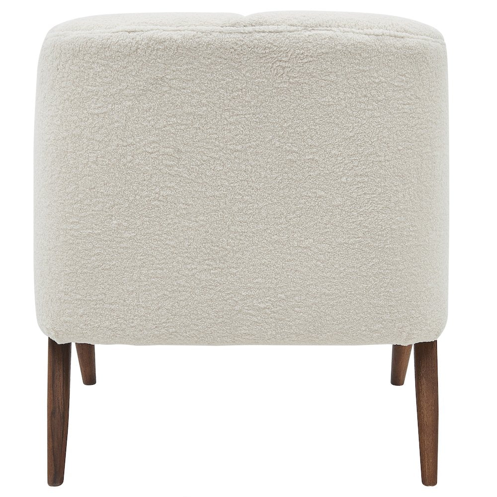 Florence Faux Shearling Fabric Accent Chair Brown Legs